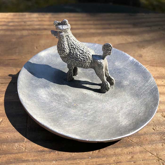 プードル型のアンティーク調小物入れ 鍵やアクセサリー収納に