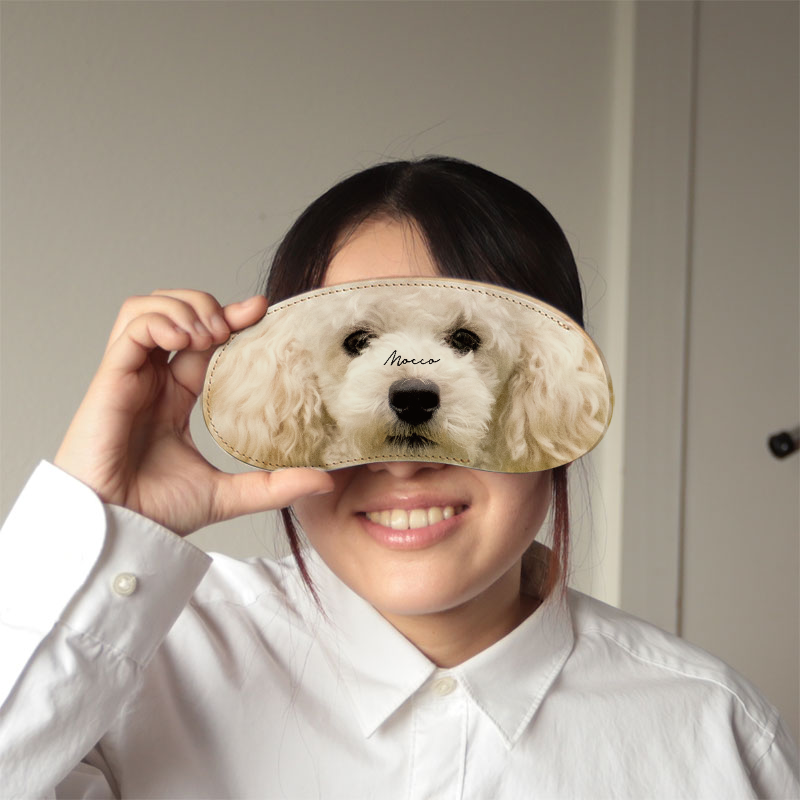 メガネケース 犬 本革ハンドメイドで長く使える革小物